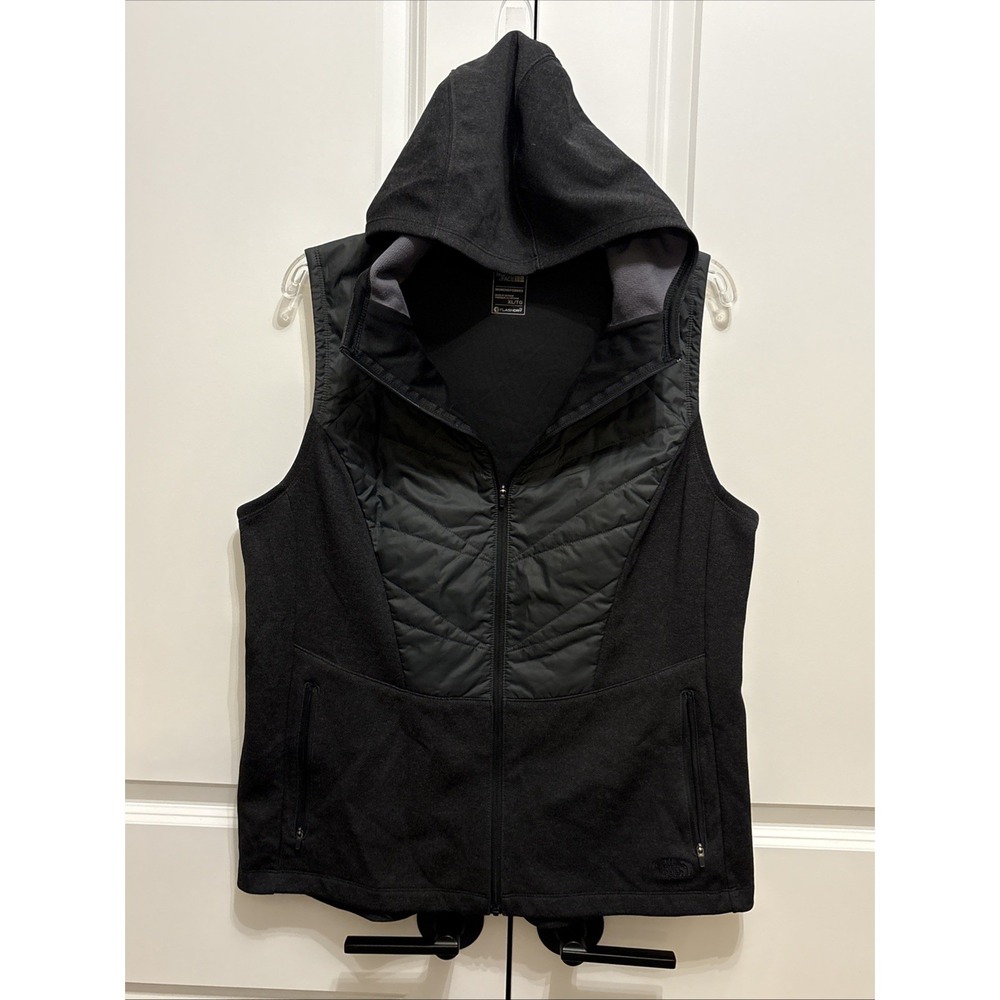 The North Face Womens Vest Black Full Zip Flashdry Mountain Hoodie Size XL